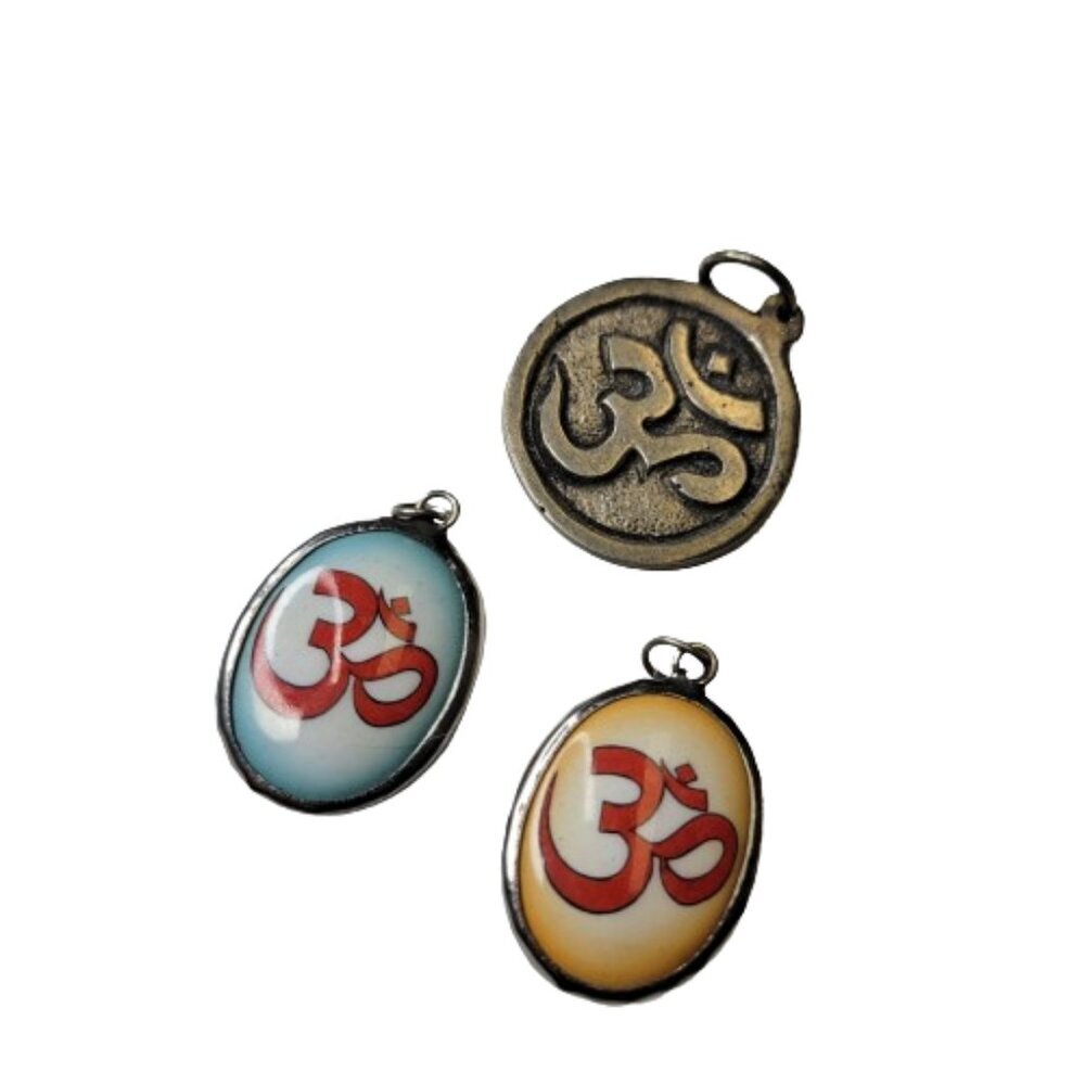 Om Symbol Ceramic Medallion Pendant